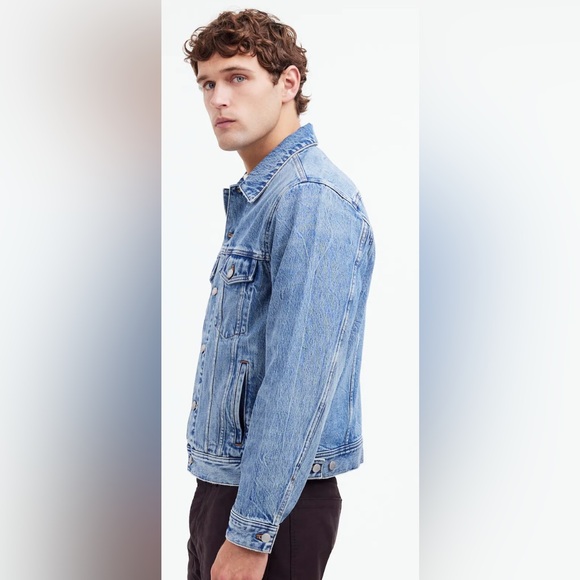 Madewell Men’s Denim Trucker Jacket Size L Excellent Condition Pre-Owned - Picture 5 of 12